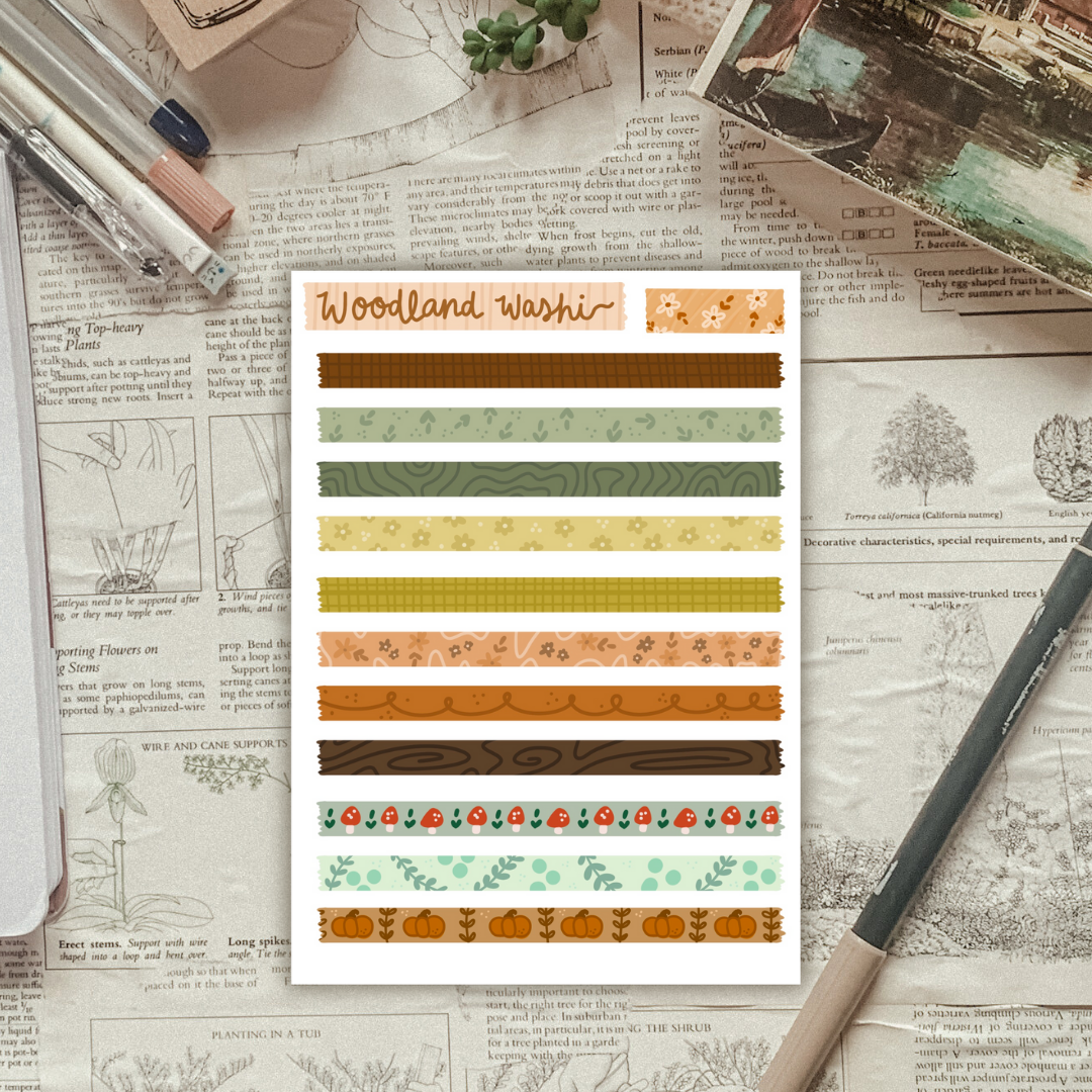Woodland Washi Sticker Sheet