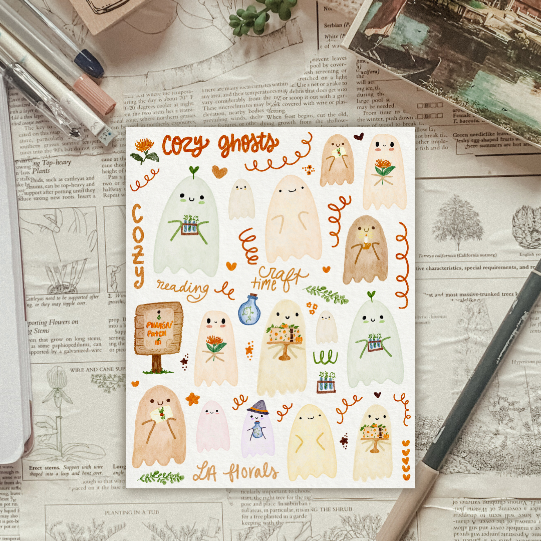Cozy Ghosts Sticker Sheet