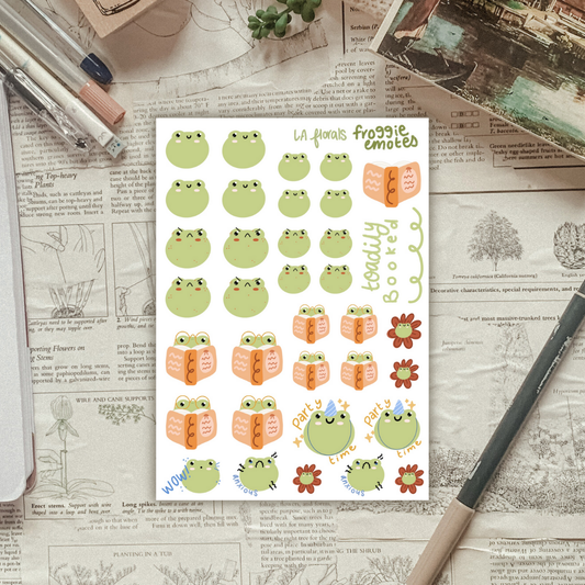 Frog Emotes Sticker Sheet