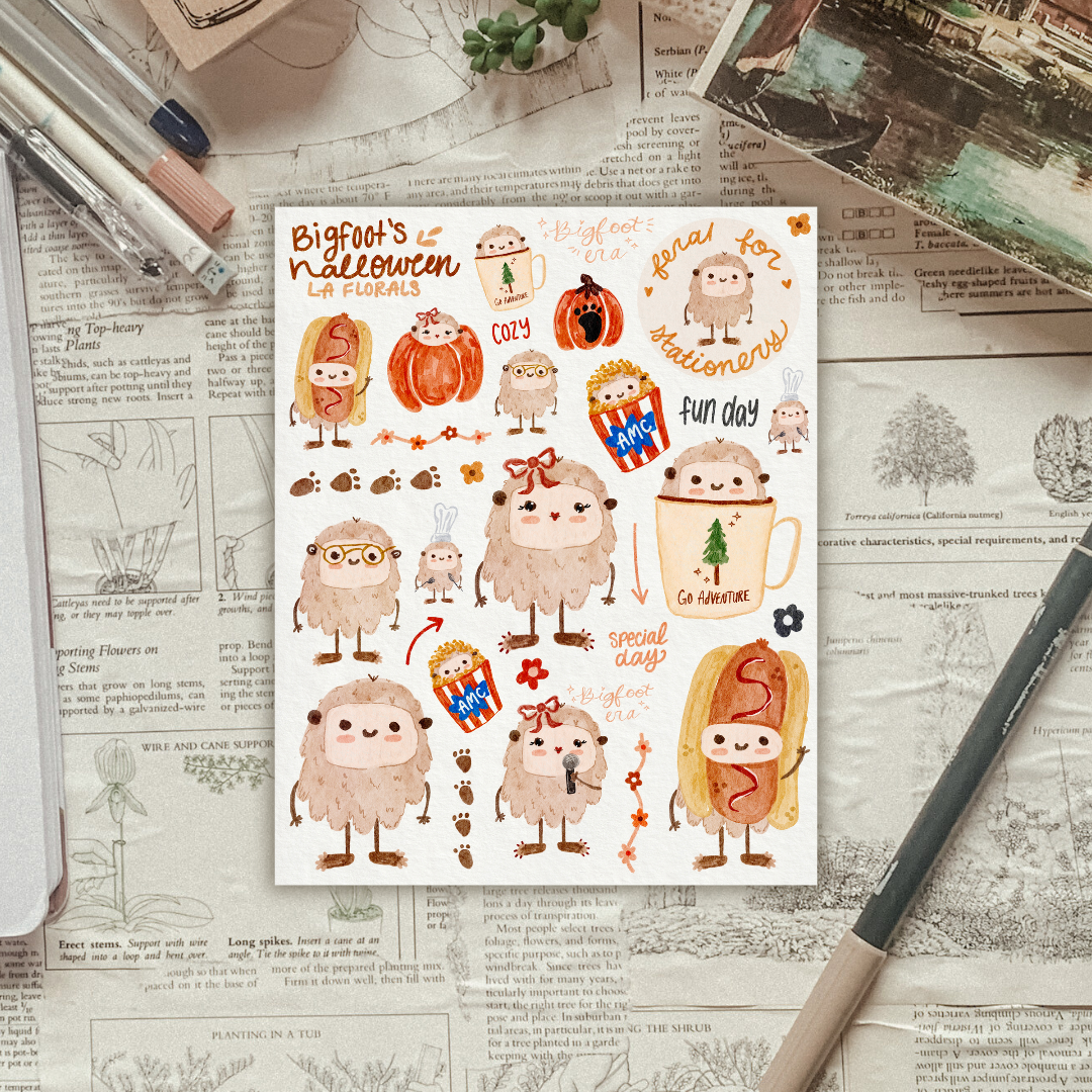 Bigfoot's Halloween Sticker Sheet