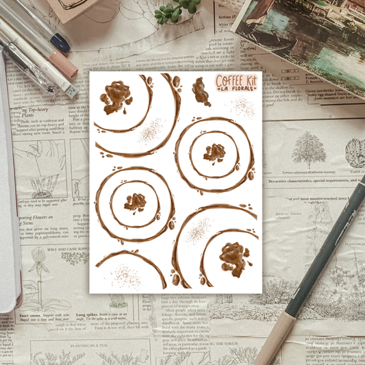 Hand Drawn Coffee Rings Sticker Sheet (clear or matte)