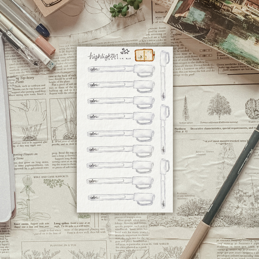 Highlighter Swatch Kit Sticker Sheet