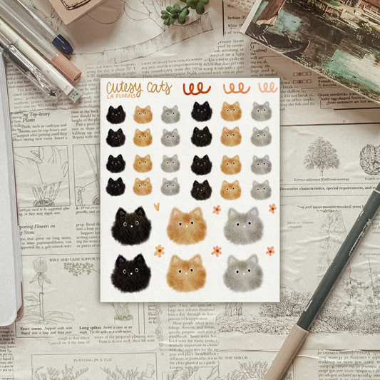 Cute Cats Sticker Sheet