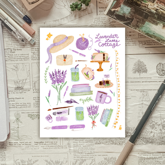 Lavender Cottage Sticker Sheet