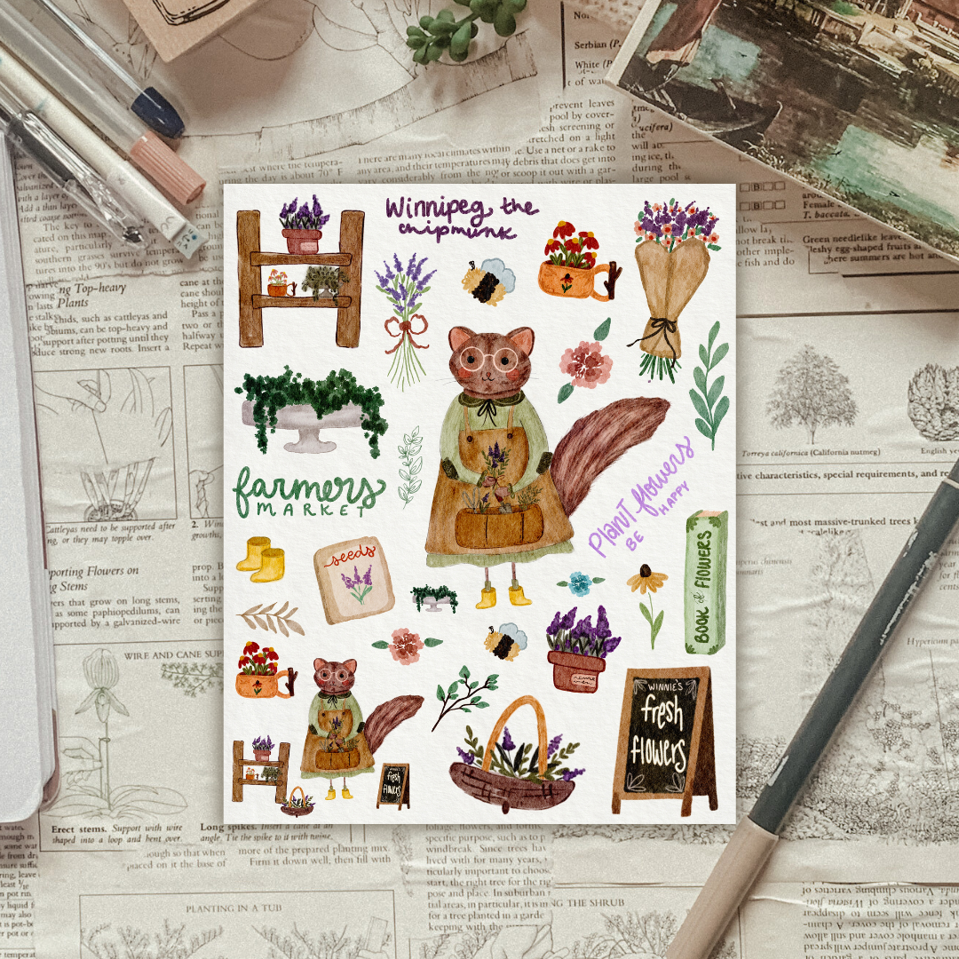 Winnipeg the Chipmunk Sticker Sheet