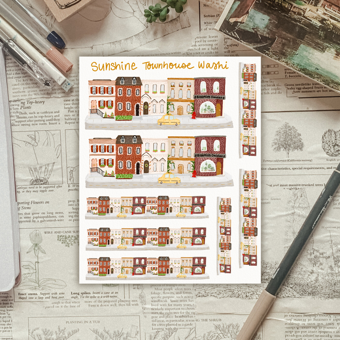 Sunshine Townhouse Washi Sticker Sheet