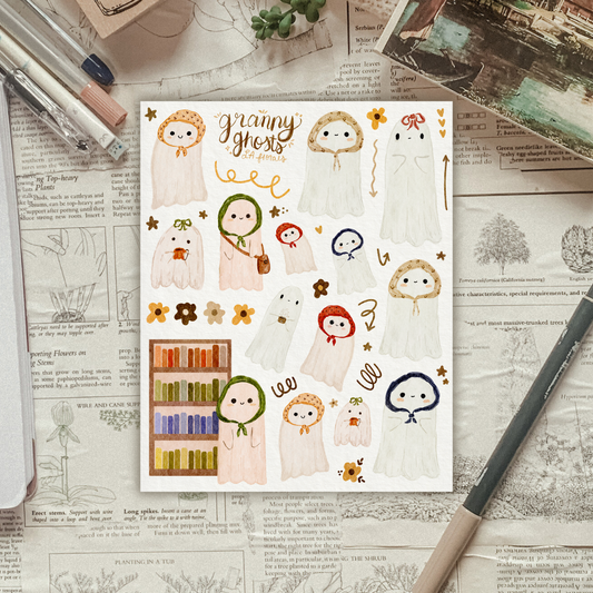 Granny Ghosts Sticker Sheet