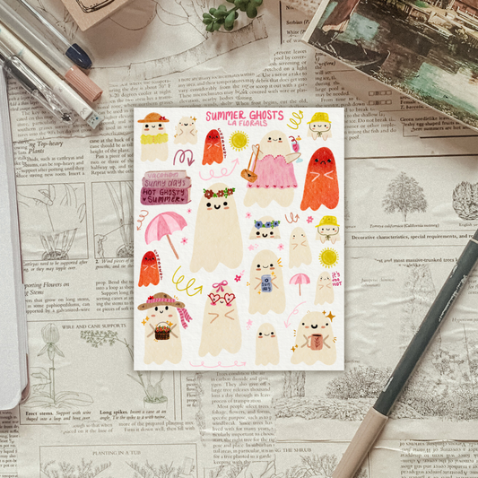 Summer Ghosts Sticker Sheet