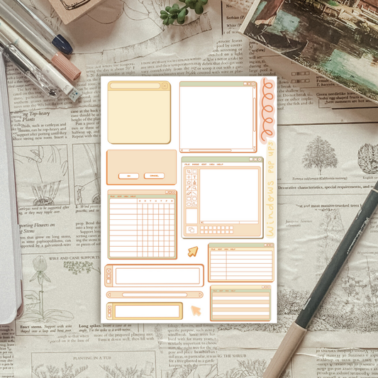 90's Pop Up Windows Sticker Sheet