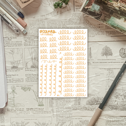 Squiggle Accents Sticker Sheet (three color options)