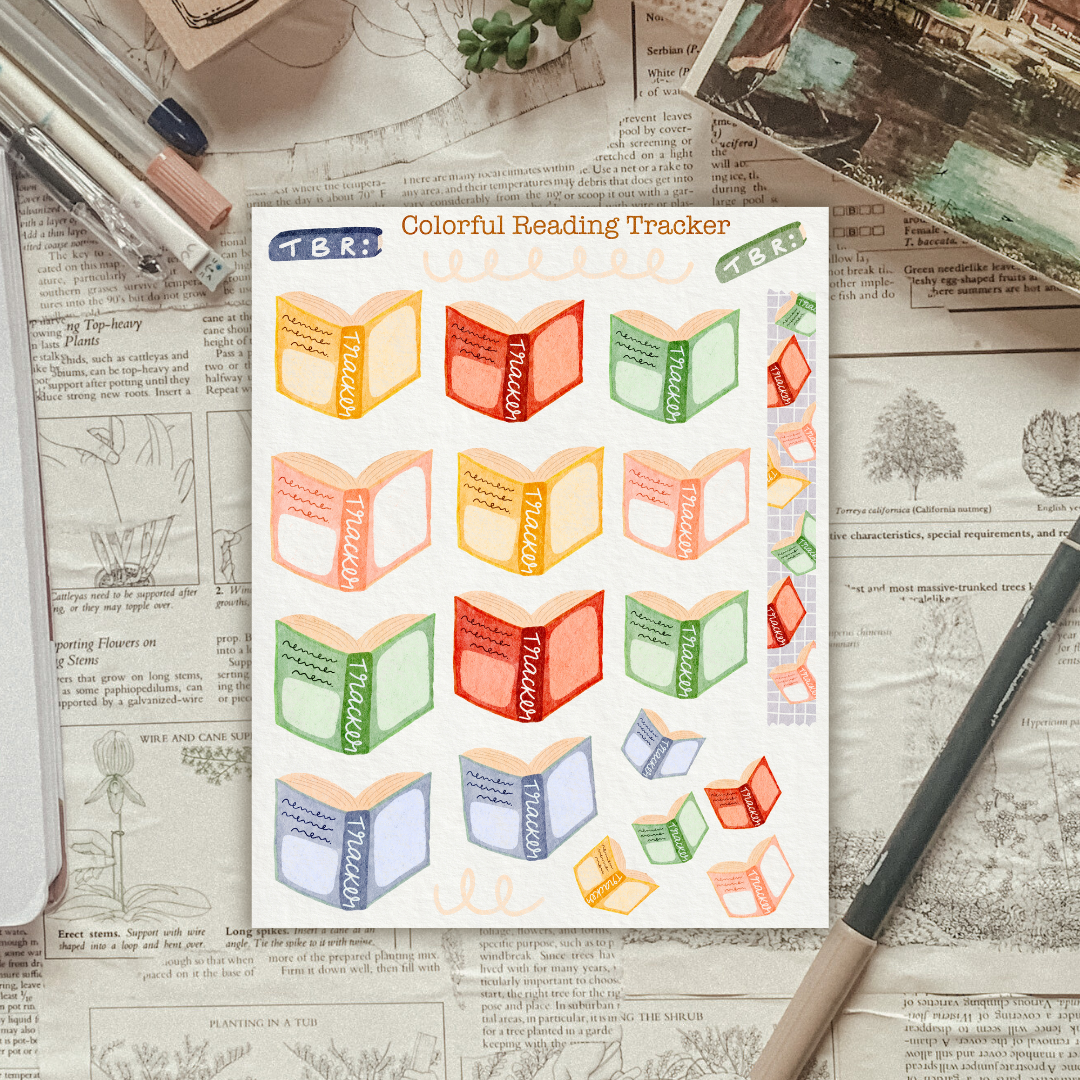 Book Tracker Icons Sticker Sheet