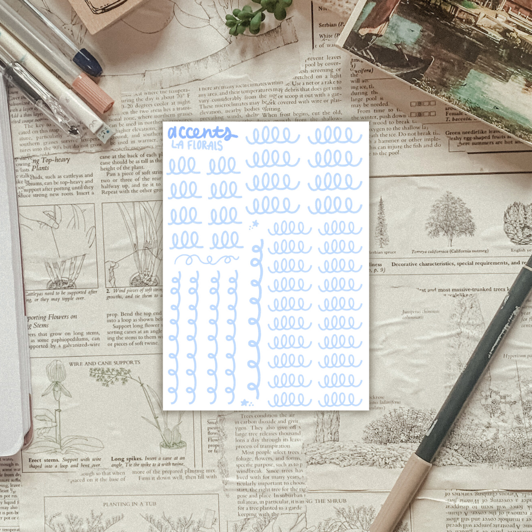 Squiggle Accents Sticker Sheet (three color options)