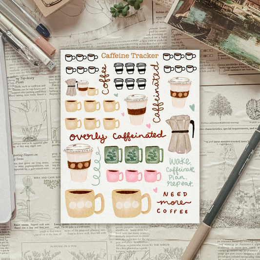 Caffeine Tracker Coffee & Tea Sticker Sheet
