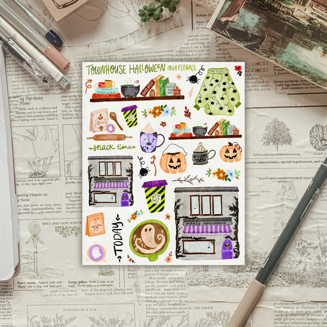 Halloween Townhouse Sticker Sheet