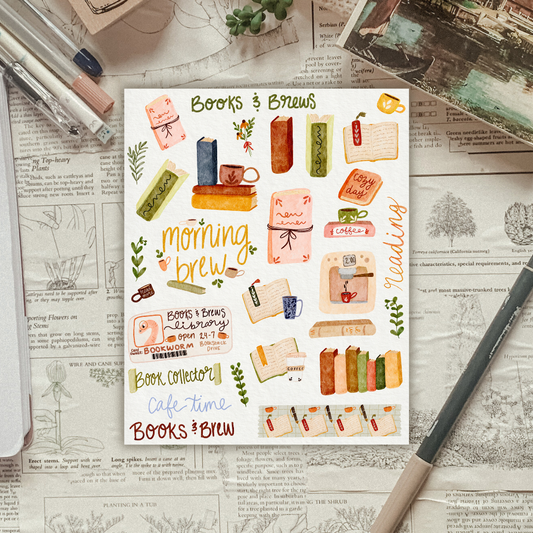Books & Brews Original Sticker Sheet