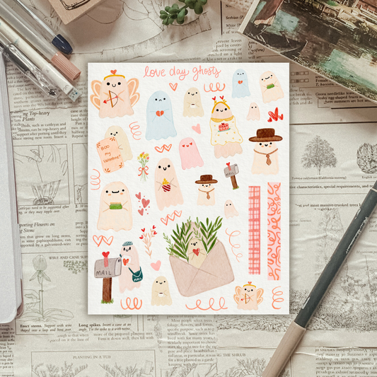 Love Day Ghosts Sticker Sheet