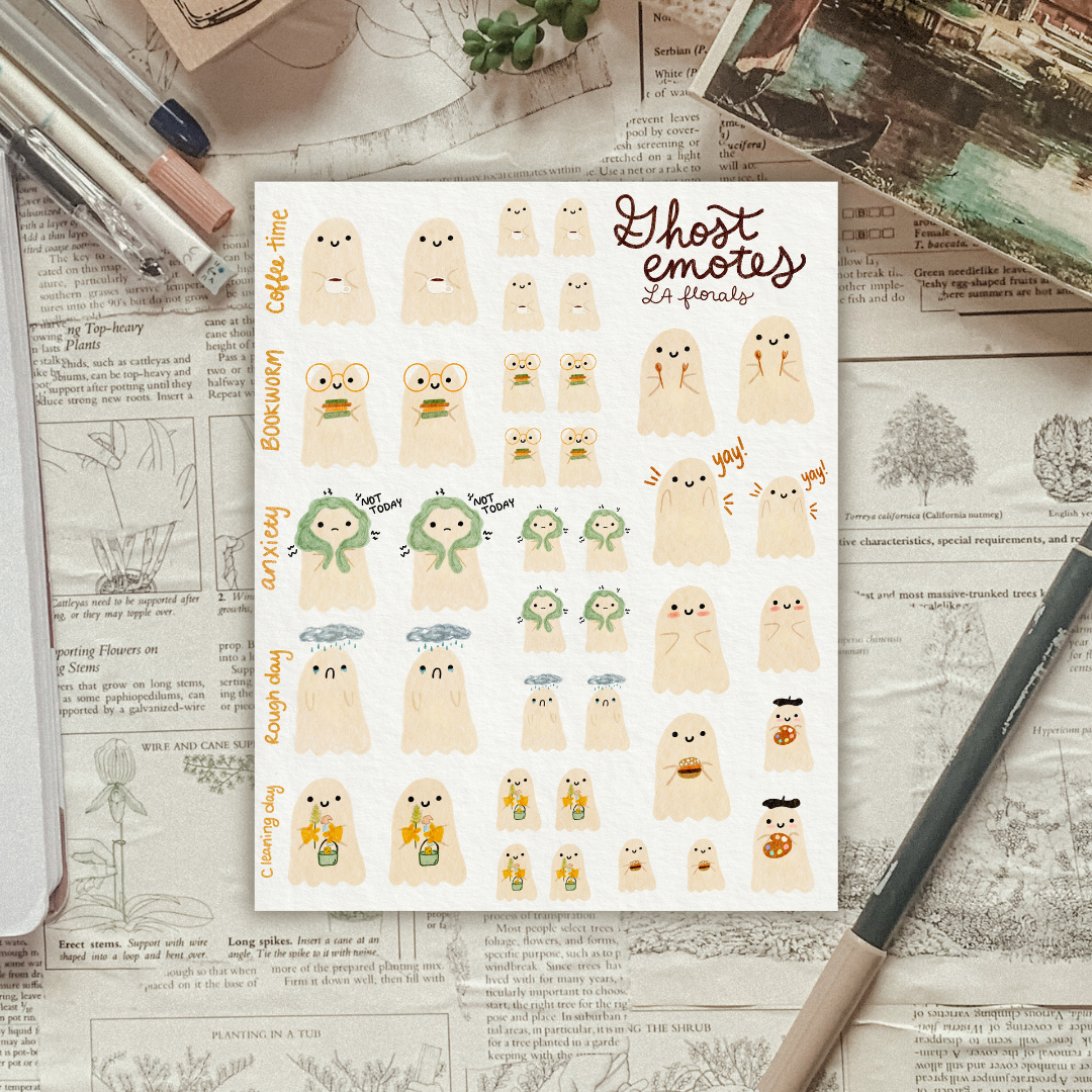 Ghostie Emotes #1 Sticker Sheet