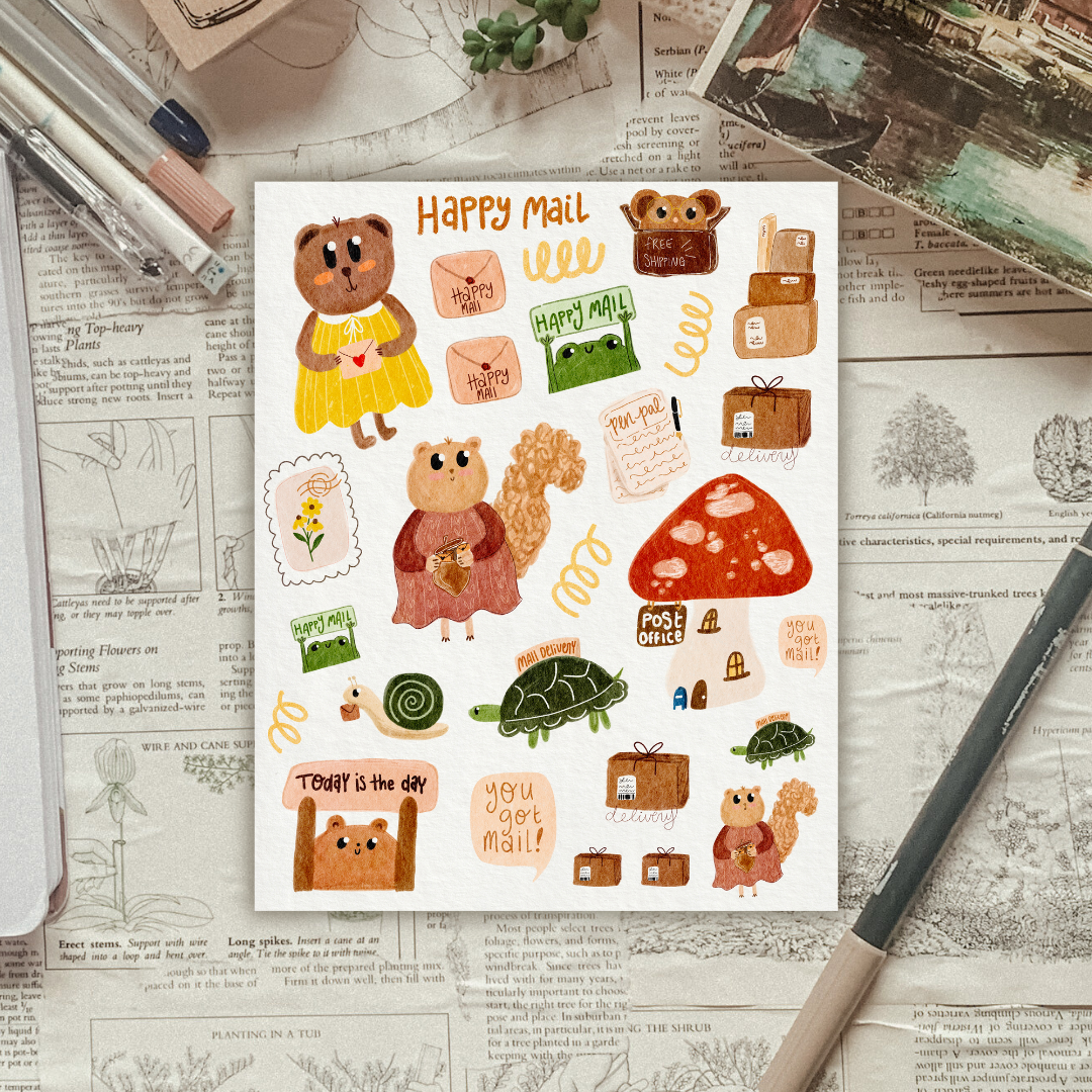 Happy Mail Sticker Sheet