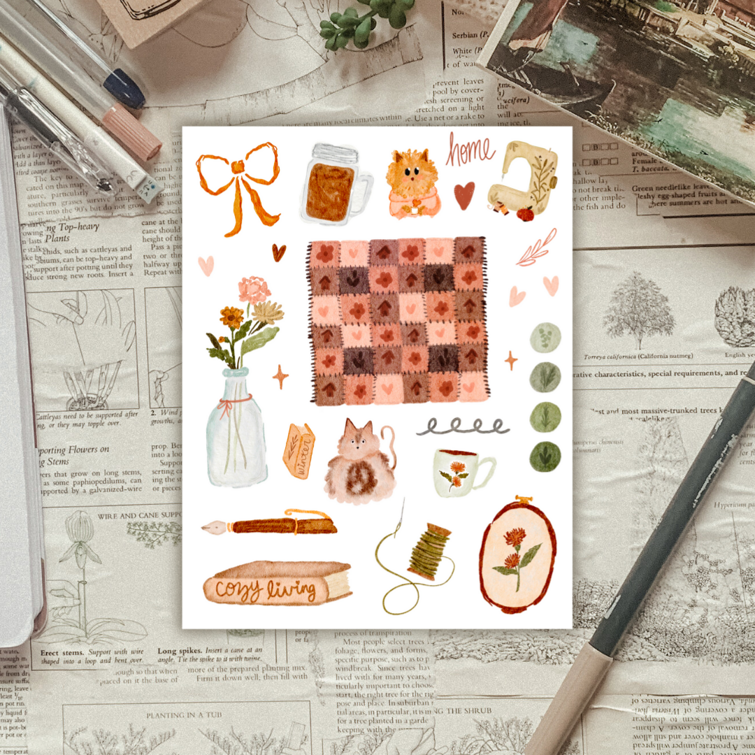 Home Cottage Sticker Sheet
