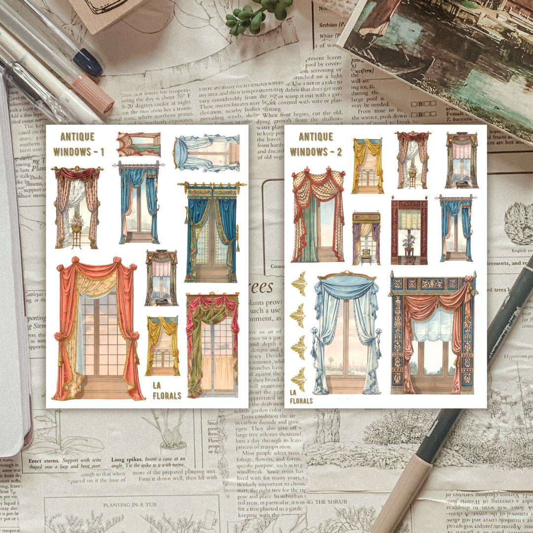 Authentic Vintage Windows Ephemera Sticker Sheet