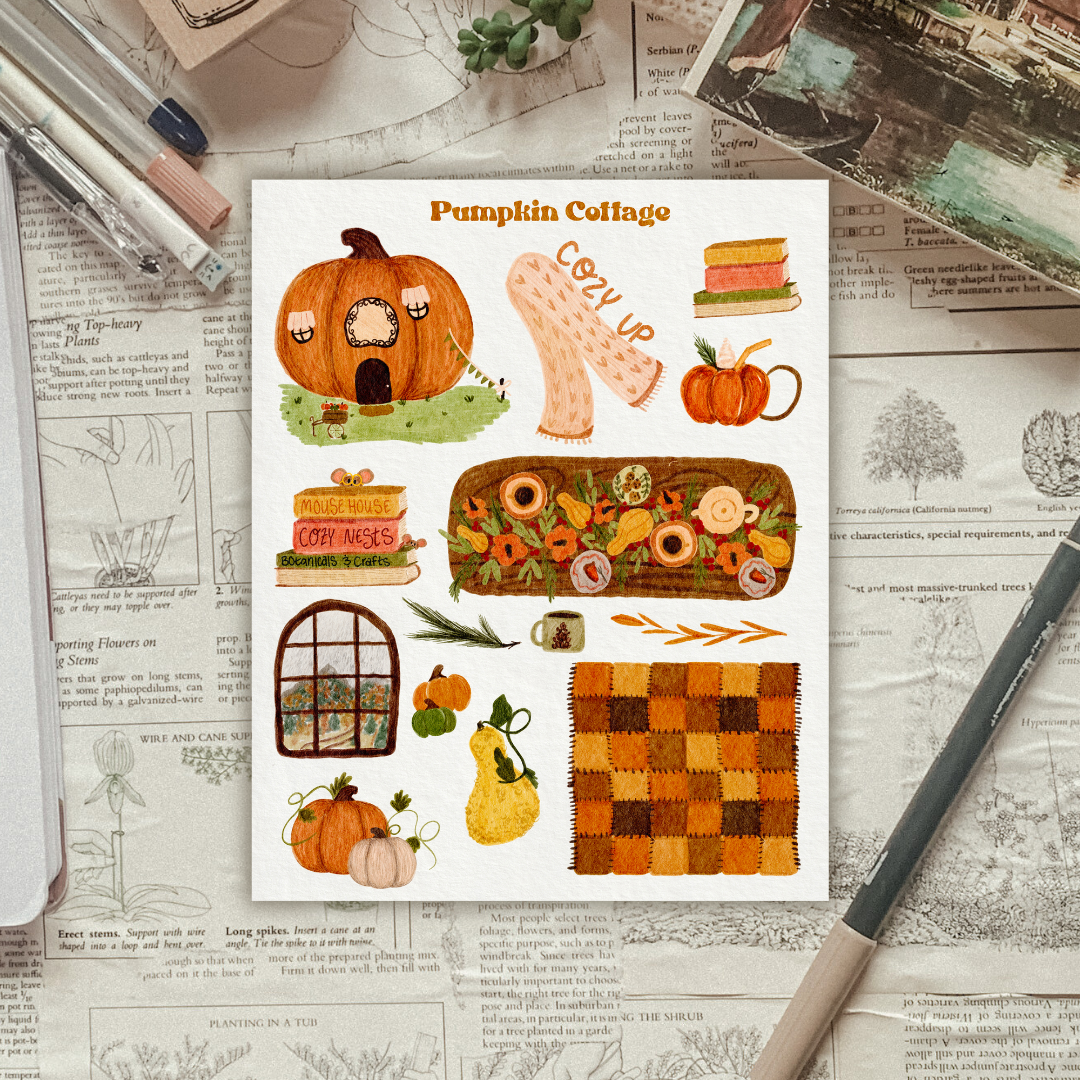 Pumpkin Cottage Sticker Sheet