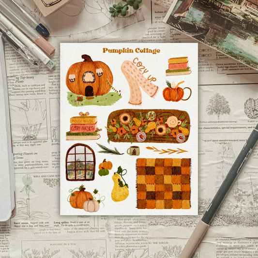 Pumpkin Cottage Sticker Sheet