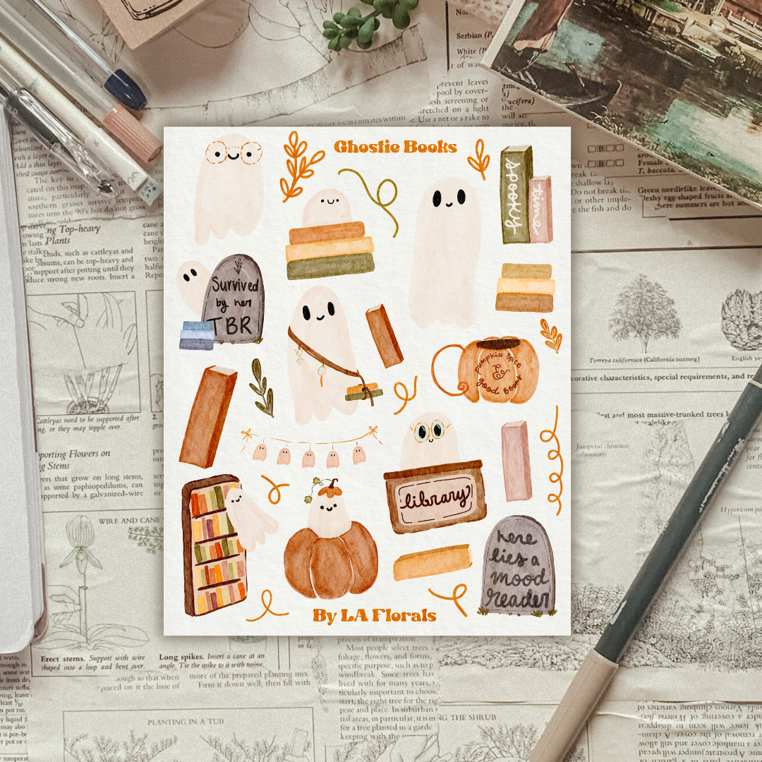 Bookish Ghosts Sticker Sheet