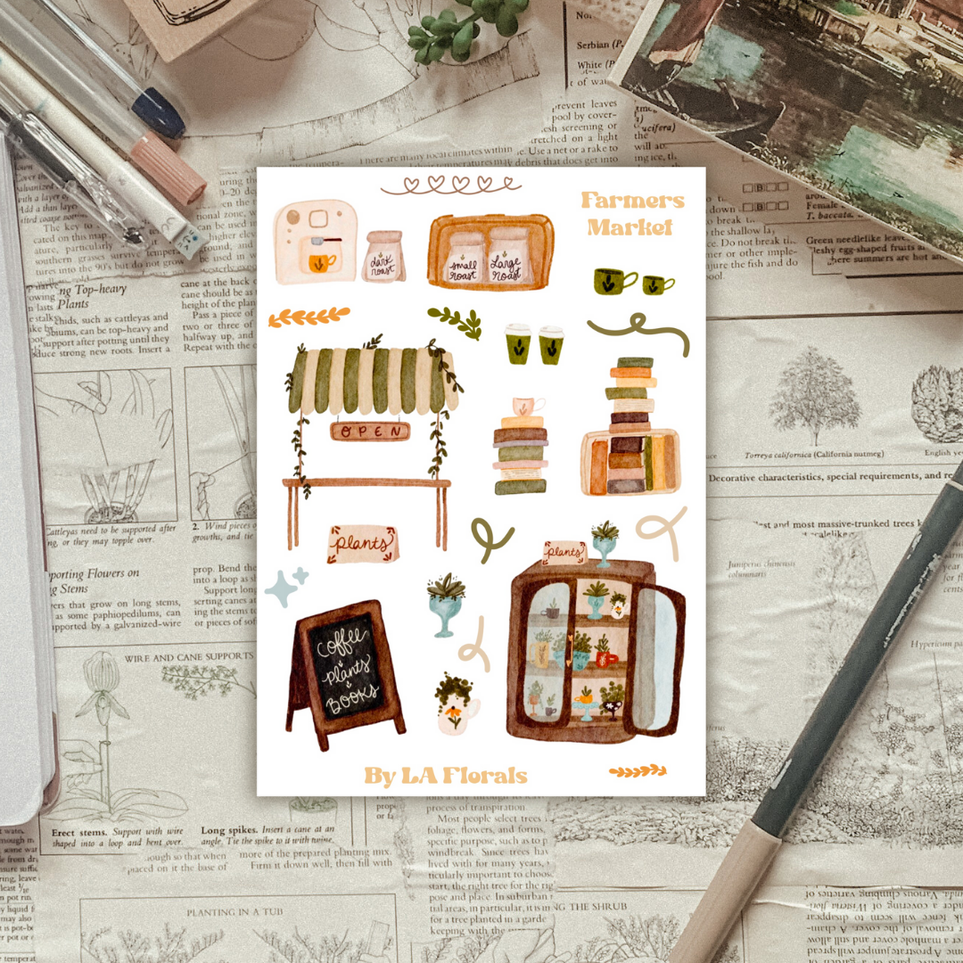 Farmers Market Stall Sticker Sheet