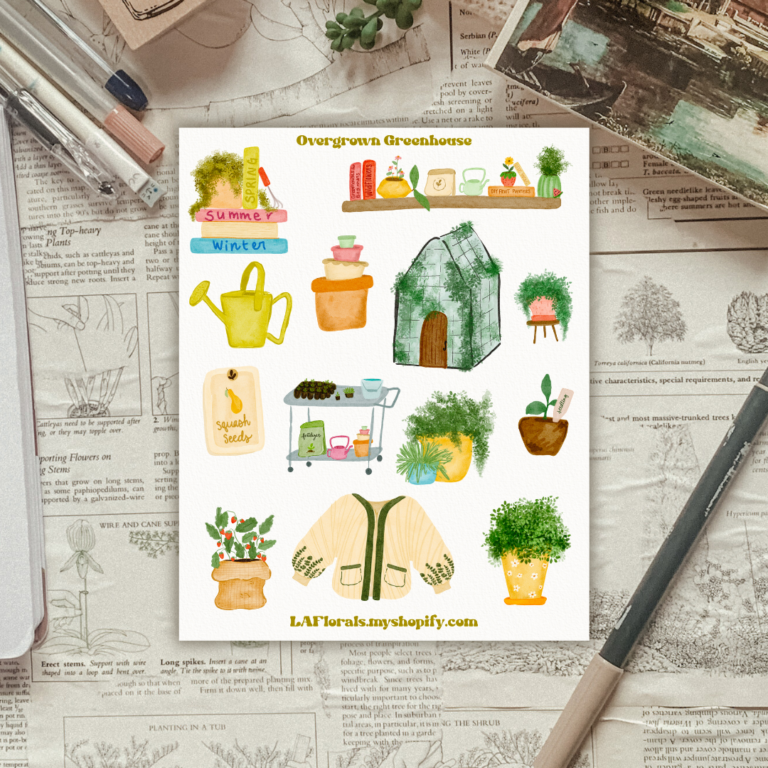 Greenhouse Aesthetic Sticker Sheet