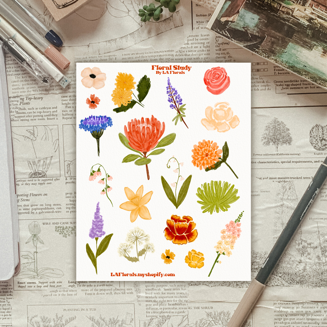 Floral Study Sticker Sheet