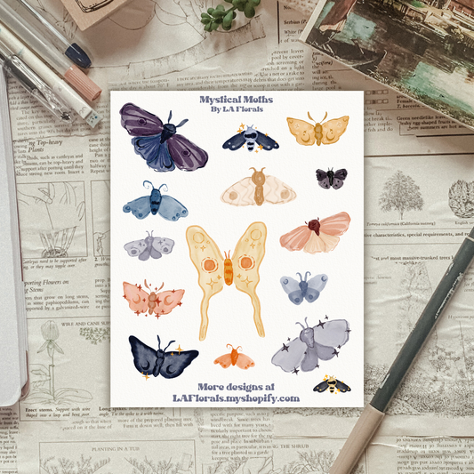 Magical Moths Sticker Sheet