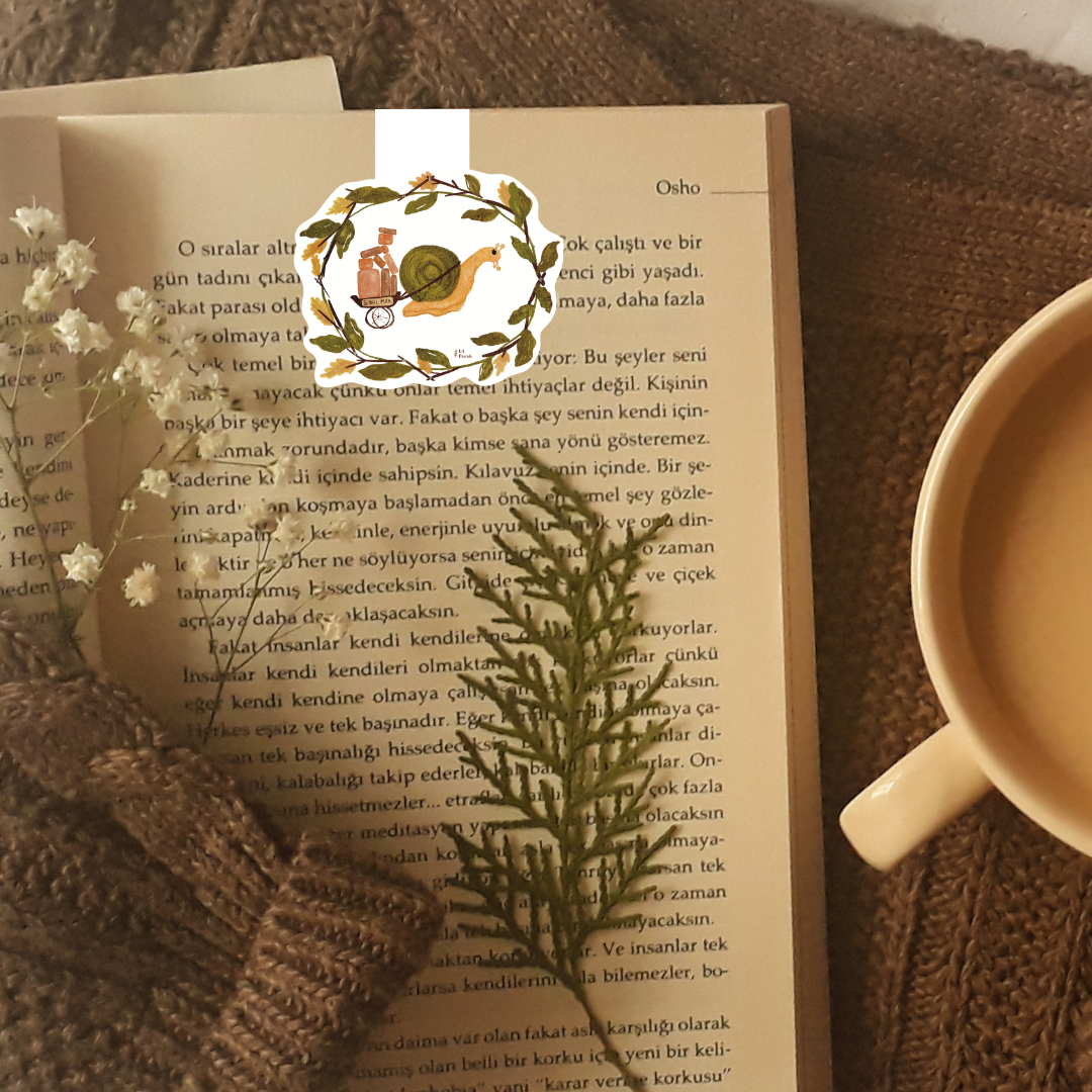 Stamps the Mail Snail Folding Magnetic Bookmark