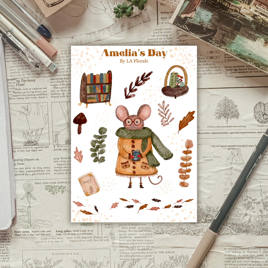 Amelia the Mouse Original Sticker Sheet