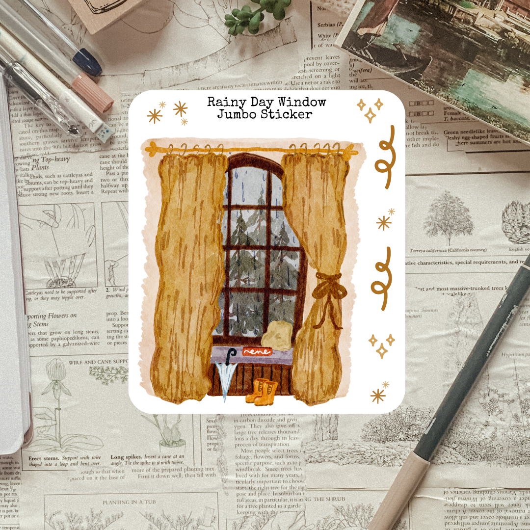 Rainy Day Window Large Window Sticker Sheet