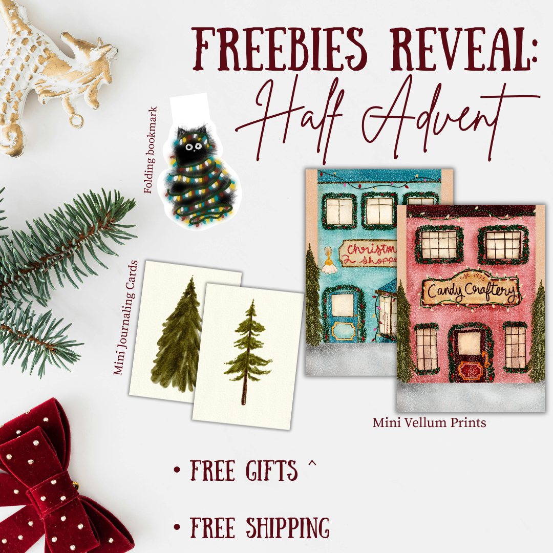 HALF Christmas Advent - 16 surprise sticker sheets! (14 matte white + 2 Clear)