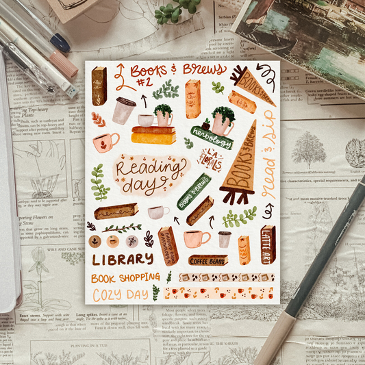 Books & Brews #2 Sticker Sheet