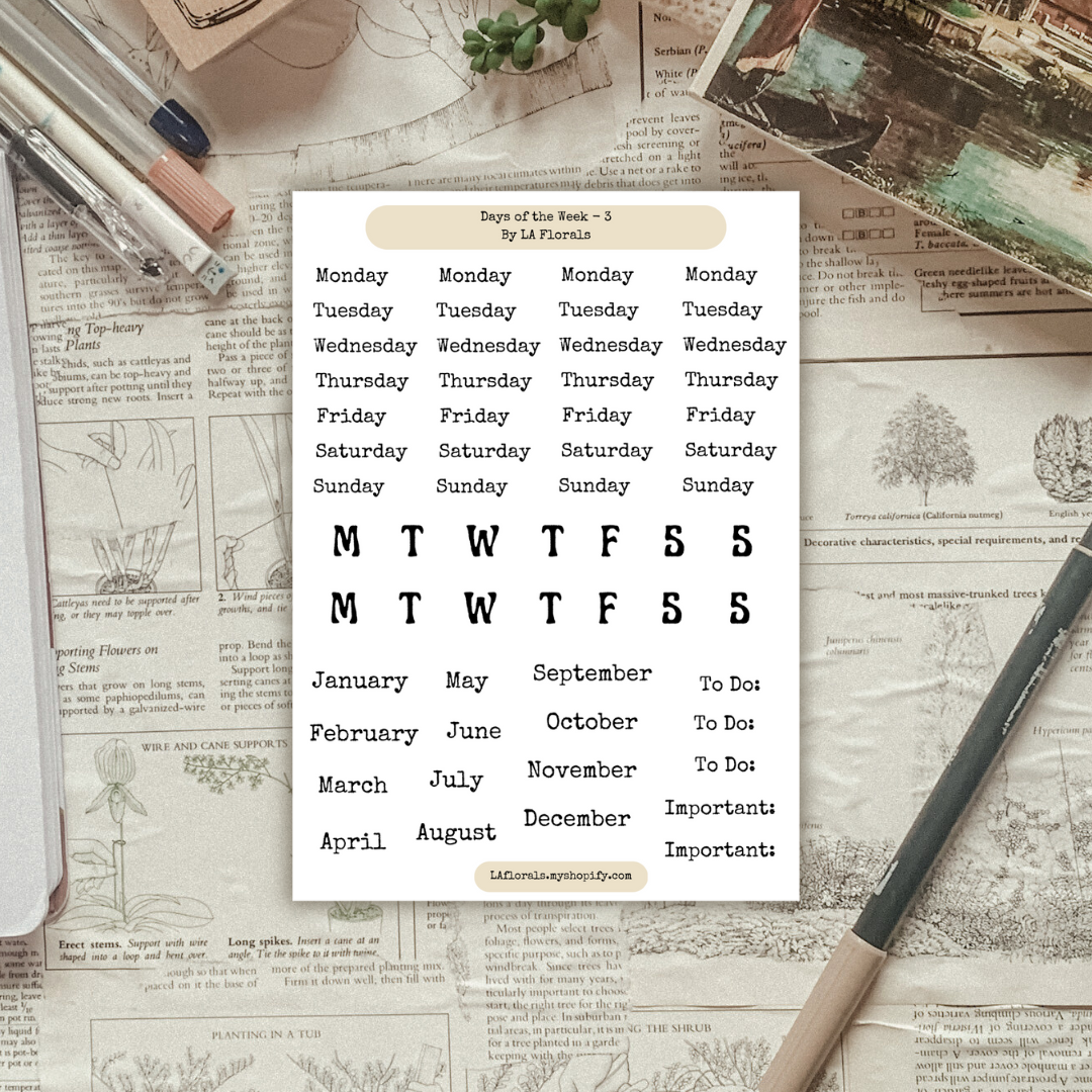 Functional Headers - Font 3 Sticker Sheet