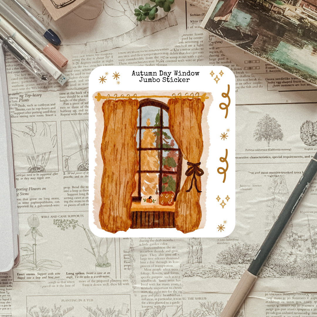 Autumn Day Window Large Window Sticker Sheet