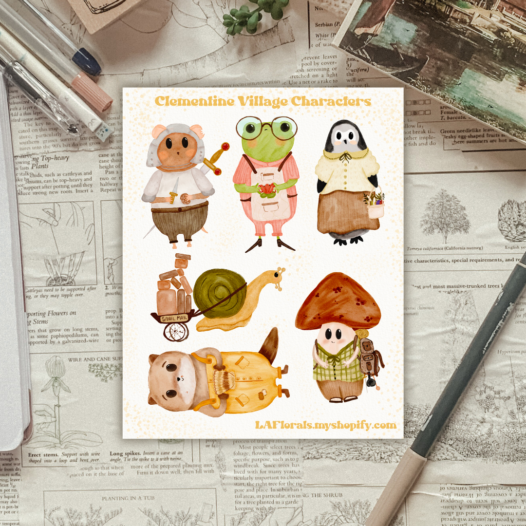 Clementine Village Characters Sticker Sheet