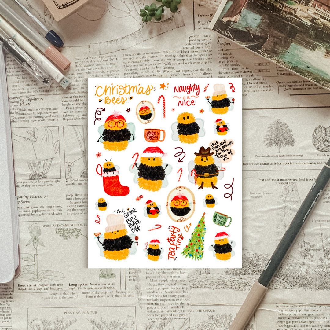 Winter Bees Sticker Sheet
