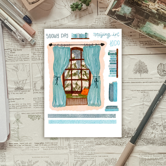 Snowy Day Window Sticker Sheet