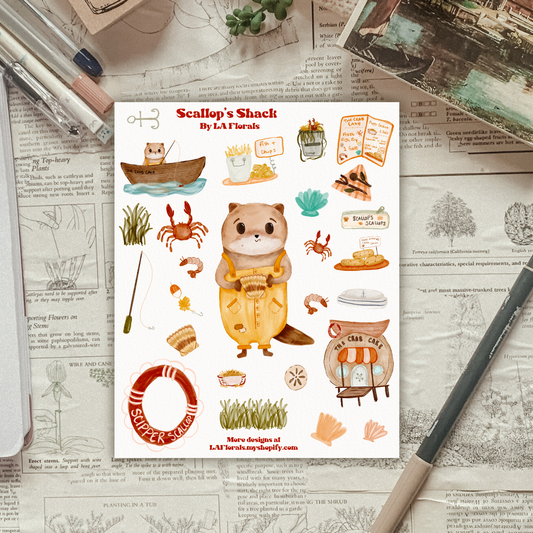 Scallop the Otter Sticker Sheet