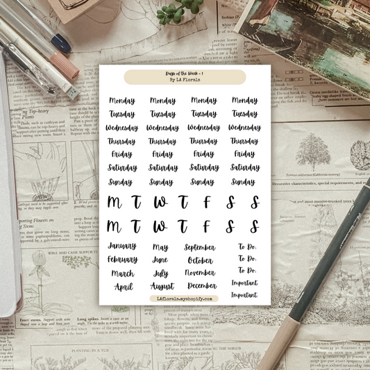 Functional Headers - Font 1 Sticker Sheet