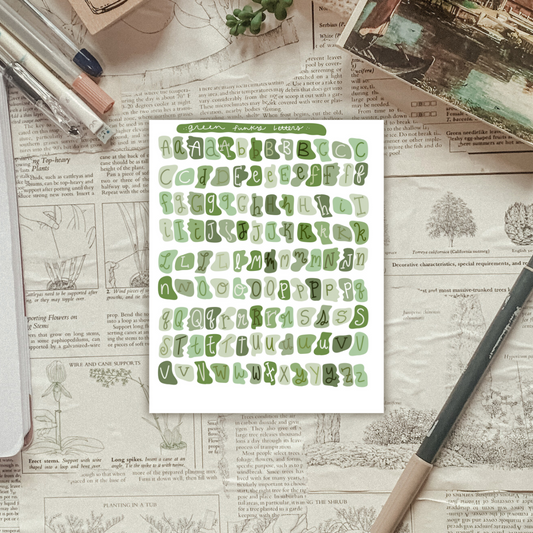 Green Ransom Letters Sticker Sheet