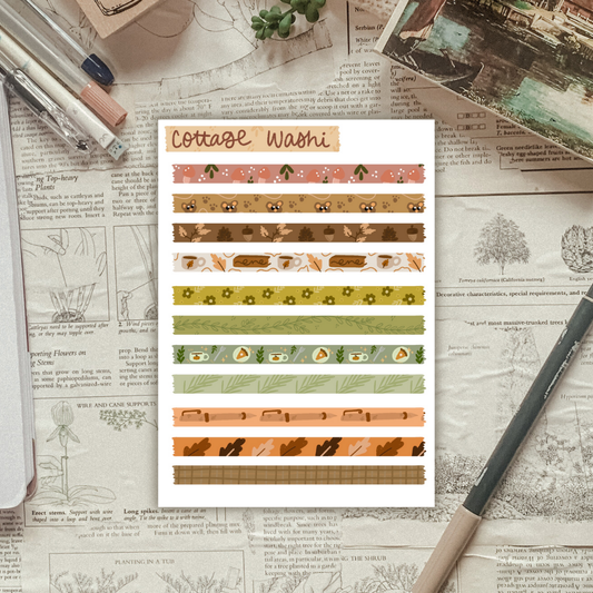 Cottagecore Washi Sticker Sheet