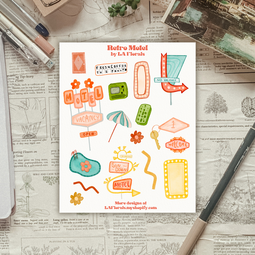 Retro Motel Sticker Sheet
