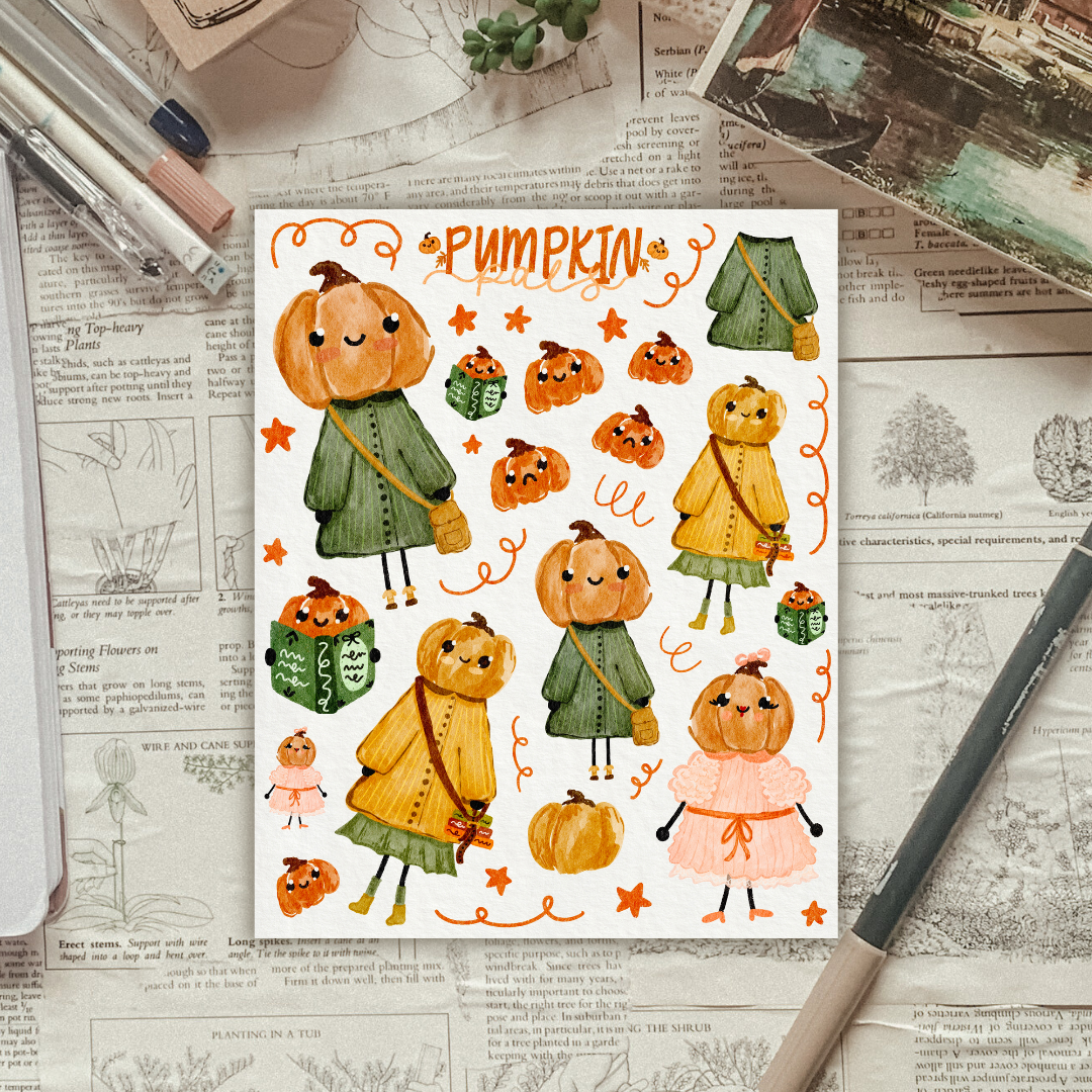 Pumpkin Pals Autumn Sticker Sheet