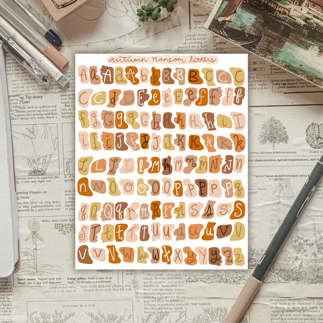 Warm Random Note Letters Sticker Sheet (Copy)