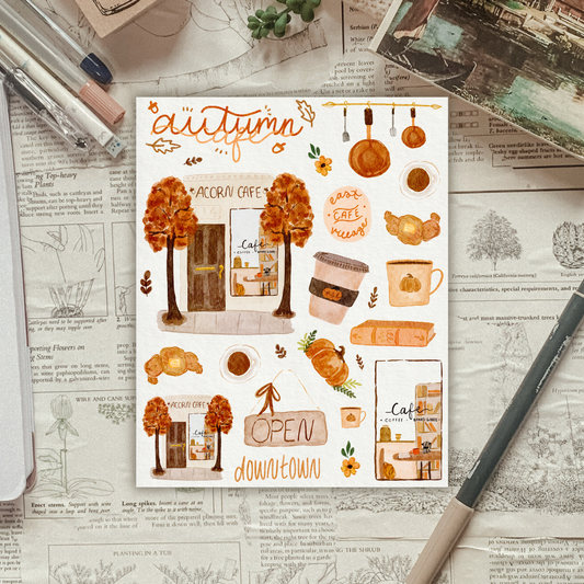 Townhouse Cafe Autumn Sticker Sheet