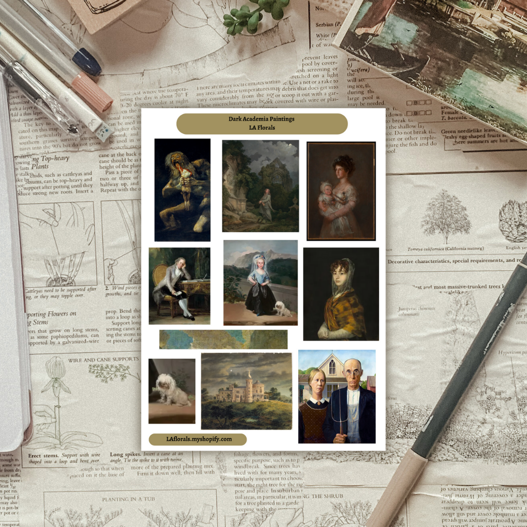 Dark Academia Classic Paintings Sticker Sheet